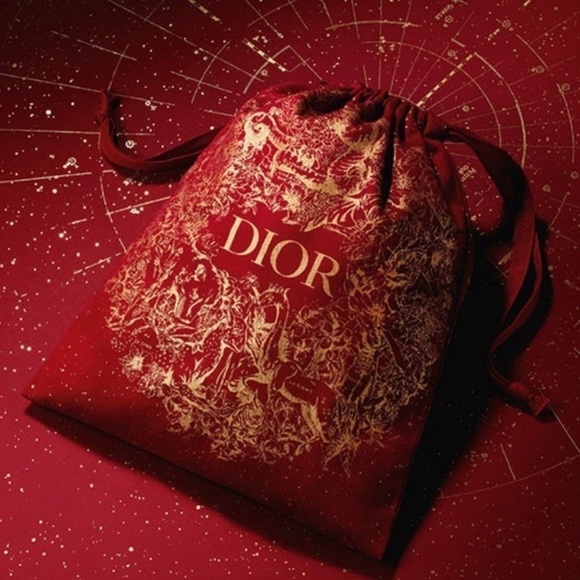DIOR gold red drawstring cosmetic pouch bag 2024 Lunar New Year - Picture 3 of 3